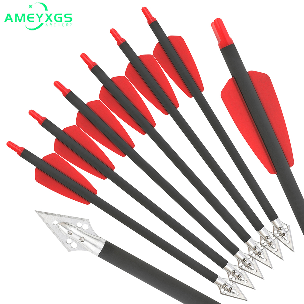 Crossbow Bolt Broadhead - 6/12 adet Saf Karbon Alüminyum Tatar