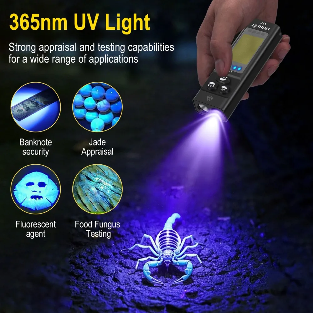 BORUiT U7 UV LED EDC El Feneri - Outdoor Hunting Lights incelemesi ve fiyatı
